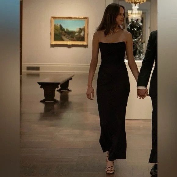 Michael Costello Black Strapless Maxi Dress - Picture 3 of 8